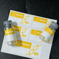 Autocollants personnalisés en vinyle imperméable pour flacons de peptides, étiquettes de 2 ml, 10 ml, 15 ml pour l'emballage de poudre de peptides