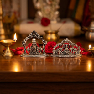 Estatua Religiosa de Plata Pura 92.5, Dios Venkateshwara Balaji Laxmi Ji en 2D, Acabado Antiguo, Monumento Religioso, Decoración de Templo - Product Image 5