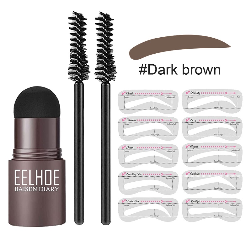 Private Label Shaping Eyebrow Hairline Powder Waterproof One Step Eye Brow Stamp Stencil Stick Kit