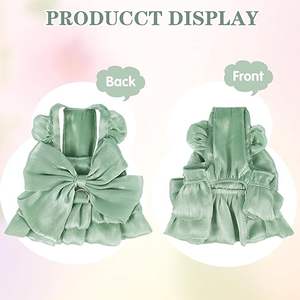 मॉक 200, कस्टम रंग/लोगो कुत्ते के लिए राजकुमारी पोशाक, डी-रिंग कुत्ते लड़की शादी के साथ बिल्ली धनुष पोशाक - Product Image 3