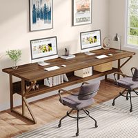 Grand bureau d'ordinateur en bois massif pour le bureau à domicile, poste de travail de jeu, bureau de travail imperméable, bureau d'ordinateur avec rangement caché