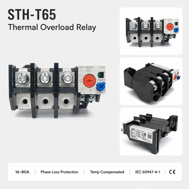 Mitsubishi Model TH-T65/TH-T65KP Thermal Overload Protector Adjustable 34-50A Auto Reset New Protection Relay Switch