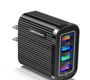 Chargeur mural USB 2A 3A 4 ports QC3.0, adaptateur d'alimentation à charge rapide 18 W, chargeur multi-USB pour téléphone portable - Product Image 1