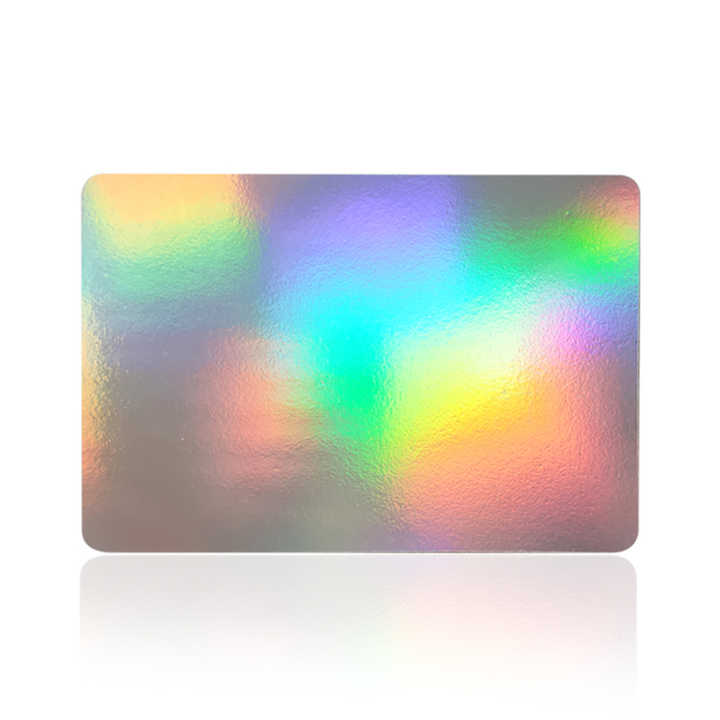 rainbow holographic card 1/5 ULTRA RARE "Tiny Pieces" Embossed Trading Slab This is the perfect addition to your craft stash to create cards and projects with the touch of luxury and shine they deserve! Rainbow HOLO Playing Cards by