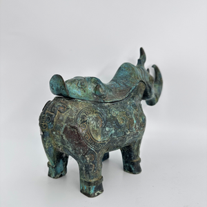 Đồ cổ bằng đồng Tê giác Zun Cổ điển bằng đồng cổ điển của Trung Quốc được mạ kim loại in hình lưu niệm với chủ đề Anime Phật giáo - Product Image 3