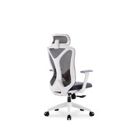 Chaise de bureau ergonomique JOHOOFURNITURE avec appui-tête, cadre blanc, fabriquée en Chine, Ofis Koltugu pour salle de conférence