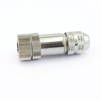 Connecteur M12 blindé 5 broches, boîtier métallique, 5 pôles, femelle, assemblé, 4A 250V, 22 AWG, 0,34 mm, connecteur de capteur