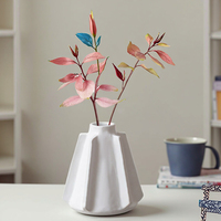 Vas Keramik Mini Art Deco Nordik Transparan dari Stoneware untuk Dekorasi Meja, Rumah, Kantor, dan Ruang Tamu