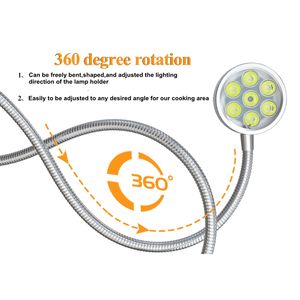 Esnek Gooseneck <span class=keywords><strong>LED</strong></span> barbekü mangal lambası için açık, manyetik makine için <span class=keywords><strong>LED</strong></span> aracı lamba çalışma masası, torna, ızgara, DİKİŞ MAKİNESİ - Product Image 2
