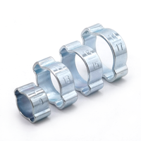 Colliers de serrage pour tuyaux à sertir plaqués, en acier inoxydable 304, Double oreille, colliers de serrage, tailles 11 à 13