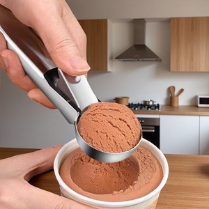 Cuchara para helado de acero inoxidable, 3 tamaños, con resorte, para uso doméstico y en restaurantes - Product Image 3