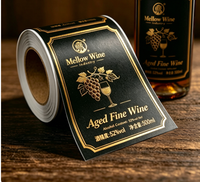 Etiquetas Autoadhesivas Personalizadas para Botellas de Vino en Rollo, Impresión de Logotipo Privado, Pegatinas para Empaque de Alcohol