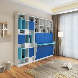 Home furniture murphy bed space with hanging desk saving furniture for single queen size king size hidden wall bed