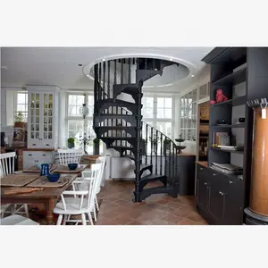 Real Villa The Cast Iron Spiral Staircase with Reeded Balusters Indoor And Outdoor Used Spiral Stairs