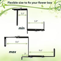 Supports de jardinière en métal modernes Support de boîte de fenêtre sans perceuse Supports de boîte à fleurs réglables Rampe de pont