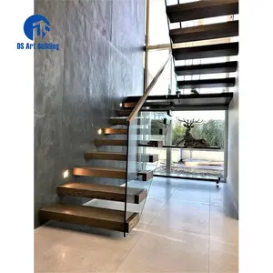 DS定制现代木制楼梯浮动直楼梯定制室内楼梯设计