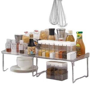 Sự lựa chọn vui vẻ Nhà Bếp Có thể gập lại hộp nhựa trong suốt nhà bếp lưu trữ Kệ nhà bếp chủ gia vị giá phòng tắm lưu trữ giá có thể gập lại giá giày - Product Image 6