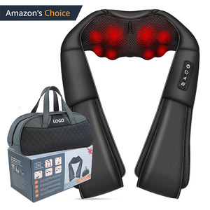 Masajeador de cuello con calefacción eléctrica, terapia infrarroja, recargable por USB, para aliviar el cuello y los hombros, con bolsa de transporte - Product Image 1