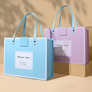 Full Color Rigid Cardboard <strong>Vintage</strong> Craft Magnetic High-end Gift Box Shopping Packaging Luxury <strong>Clothes</strong> Paper <strong>Boxes</strong> With Handle - Product Image 2