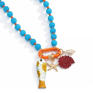 Collar Bohemio <span class=keywords><strong>Retro</strong></span> Unisex Easywin, con Cuentas Doradas, Diseño de Estrella de Mar y Mariposa, Perla de Agua Dulce, Moderno - Product Image 4
