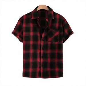 Men's Plaid Short Sleeve <b>Shirt</b> Lapel Collar Woven Summer <b>Oversized</b> Pocket <b>Flannel</b> Style - Product Image 4