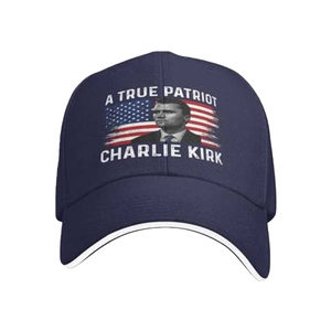 Cappellino da Baseball Unisex Turning Point Forever Charlie Kirk in Denim Lavato e Invecchiato con Ricamo a Mano, 6 Pannelli, in Cotone, Casual - Product Image 4