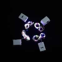 Lampe à LED décorative en fil de cuivre petite boîte blanche avec batterie bouton étanche pour décoration de lumières de Noël de fleur de gâteau