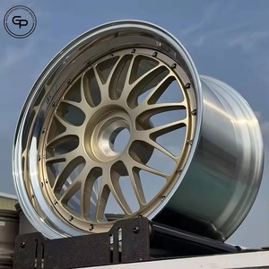 Sporty Gold Multi Spoke Two Piece Forged Aluminium Alloy Rim With Matching Center Cap Universal Fit Passenger <b>Car</b> Wheel - Product Image 6