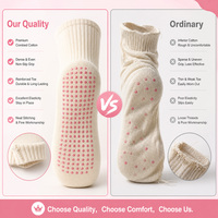 Chaussettes de yoga antidérapantes New East Athletic Crew Ruffle en coton personnalisées, chaussettes jacquard personnalisées avec grip pour le ballet, le pilates