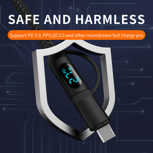 多功能屏幕 LED 显示屏转 IOS 手机 USB Type C 充电线 PD 60W 快速充电线 尼龙编织 4 合 1 - Product Image 5