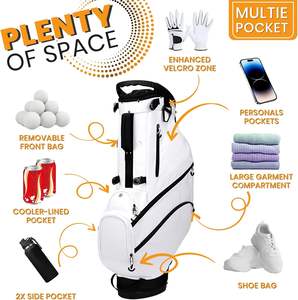 Sacs <span class=keywords><strong>de</strong></span> <span class=keywords><strong>golf</strong></span> personnalisés Source Ultra Lite Séparateurs 14 voies en cuir PU imperméables Sacs <span class=keywords><strong>de</strong></span> <span class=keywords><strong>chariot</strong></span>/support avec logo OEM Construction en polyester durable - Product Image 3