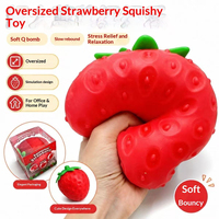 Jouet anti-stress en forme de fraise à presser, en TPR à rebond lent, boule de décompression parfumée à la fraise