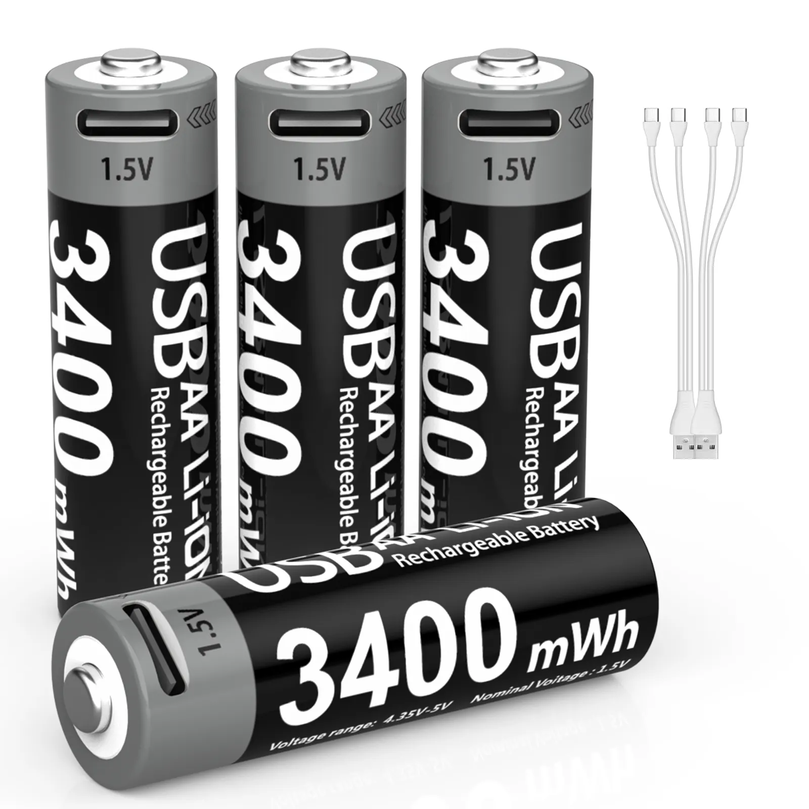 LDSMNLI中国3400mwh1.5v家庭用USBAA充電式リチウムイオン電池