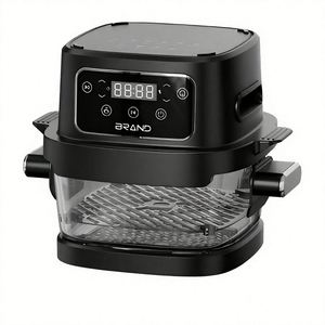 Friteuse à air en verre borosilicate de haute qualité 4L+2.5L, visible, sans huile, 1500W, avec mode cuisson à retourner, four à air chaud sain, vente en gros - Product Image 1