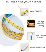 Lampu Strip COB Fleksibel Profil Tinggi 5v 8mm 320leds/m untuk Dekorasi Pencahayaan Kabinet Kamar Tidur Dapur