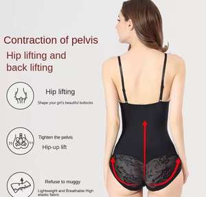 Hot Selling Plus Size Low Back <b>Bodysuit</b> Shapewear for Women with Medium Control Seamless Tummy Control Spandex/Nylon Material - Product Image 4