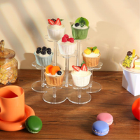Présentoirs en acrylique transparent modernes sur mesure avec conception détachable pour buffet de cupcakes et beignets - Montage facile