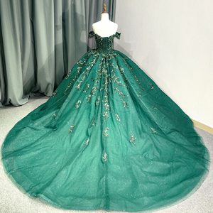 Para Jancember DY6671, vestido de fiesta de noche de encaje con cuentas de lentejuelas Vintage moderno, vestido de baile con tren capilla de talla grande para 16 niñas - Product Image 5