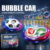 Coche de Burbujas a Control Remoto de 2.4GHz y 4 Canales, Rotación de 360°, Luces LED de Colores, Música, Soplador de Burbujas Automático, Alcance de 30m
