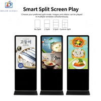 Kiosque publicitaire PC tout-en-un sur pied sans écran tactile, affichage intelligent en écran partagé pour ascenseurs intérieurs et centres commerciaux
