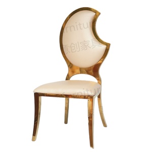 Yeni stil altın kaplama hilal şeklinde Modern olay paslanmaz çelik düğün sandalyesi - Product Image 1