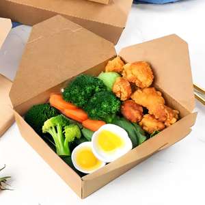 Precio barato, papel Kraft marrón, caja de embalaje de grado alimenticio, ensalada, sándwich, comida para llevar, fiambrera - Product Image 5