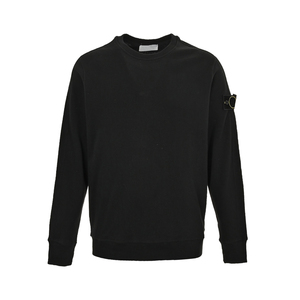 2026 New Style Fashion 100% Cotton Casual Stretch Oversized Black Stone Knit <b>Sweater</b> for Men - Product Image 1