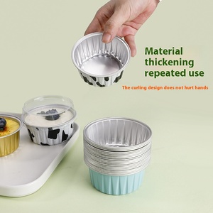 Friteuse à air spécial Pudding Cup Moule à gâteau Crevettes Oeuf Feuille d'étain Four Bol Petite boîte en papier d'aluminium Moule à gâteau Outils de cuisson - Product Image 1