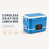 Boîte à lunch électrique rechargeable, chauffe-aliments avec affichage de la température en Fahrenheit 100C 212F, chauffage rapide, pour le bureau et le travail