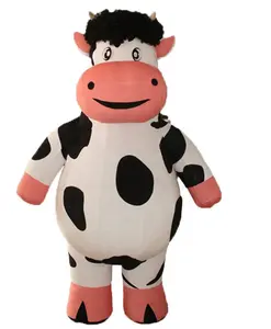 Funtoys Milk Cow Inflatable Mascot Costume for Adult Cartoon Animal Cosplay for Halloween Party Game Advertising