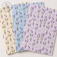 Papier d'emballage de fleurs de lavande de haute qualité, film BOPP mat imperméable, style provençal, emballage floral pour l'emballage de bouquets