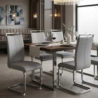 Chaise de salle à manger moderne avec assise et dossier rembourrés, structure en métal, chaise d'appoint pour restaurant, salle à manger, hôtel