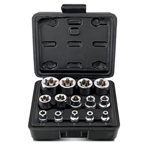 Juego de Puntas de Estrella Torx Hembra de Acero al Cromo Vanadio, 14 Piezas, E4-E24, Estuche Rígido OEM, Juego de Herramientas Manuales - Product Image 1