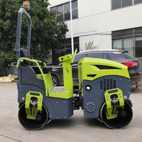 Mini-compacteur routier 1 tonne 1,2 tonne à double tambour, diesel, pour asphalte, type autoporté, vibreur d'asphalte, rouleau tandem